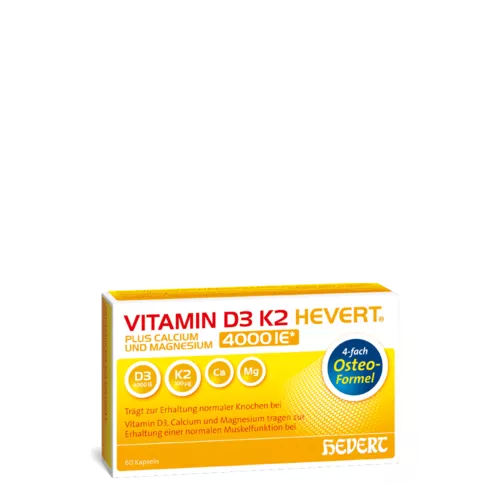 Vitamin D3 K2 Hevert plus Calcium und Magnesium 4000 IE